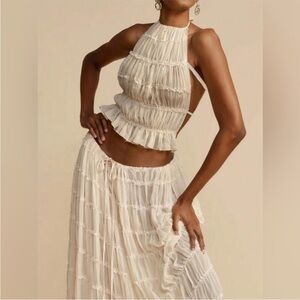 Arcina Ori Juliette Halter Top Cream NWT